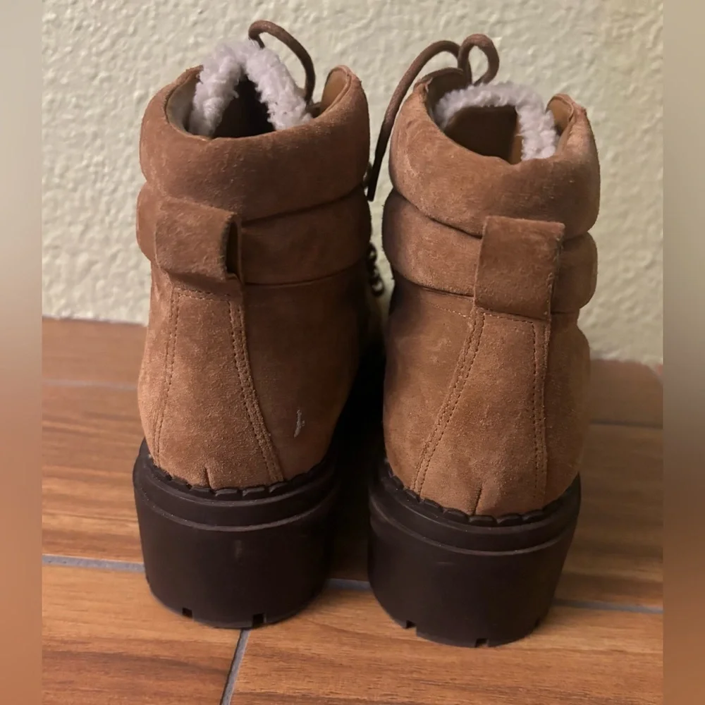 Marc Fisher LTD Nairy Brown Suede w/ Shearling Tongue Hiking Boots Size: 8.5M